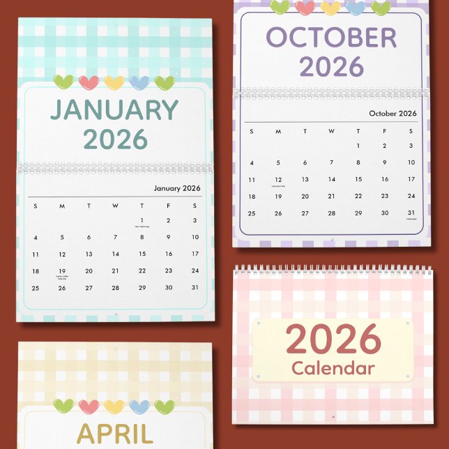 Calendário 2026 Fofo e Colorido (Criador carregado)