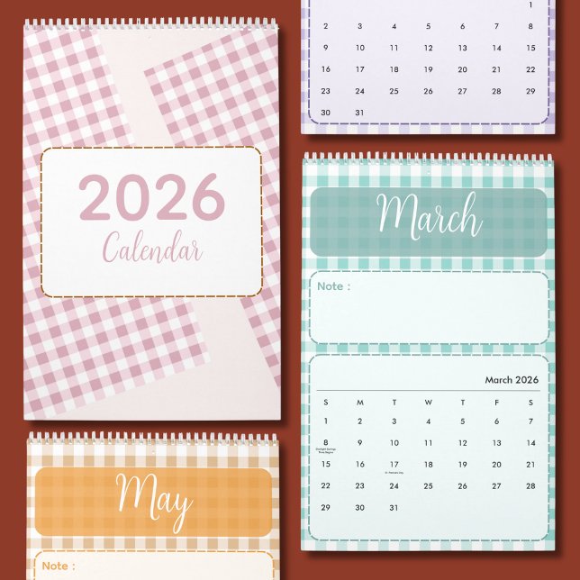 Calendário 2026 Fofo e Colorido (Criador carregado)