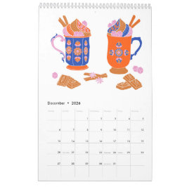 Calendário 2026 Folk Art Cottagecore Grannycore Tradicional