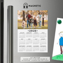 Calendário 2026 Foto Magnético Personalizado