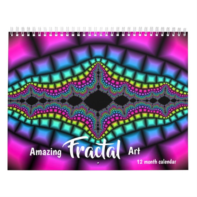 Calendário 2026 Impressionante Psicodélico de Arte Fractal (Capa)
