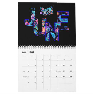 Calendário 2026 Iniciar o ano BRIGHT com este brilho elétrico