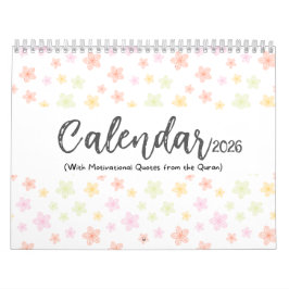 Calendário 2026 Islamic Calendar with Quran Quotes