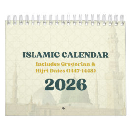 Calendário 2026 Islamic Hijri Calendar | Gregorian + Hijri