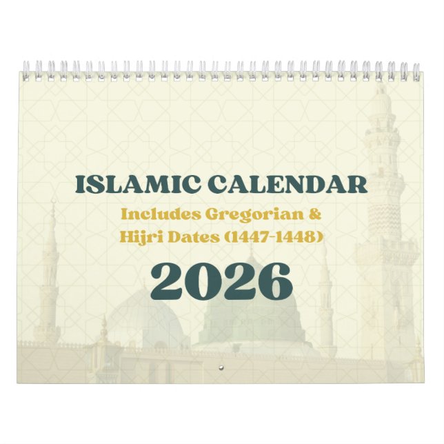 Calendário 2026 Islamic Hijri Calendar | Gregorian + Hijri (Capa)