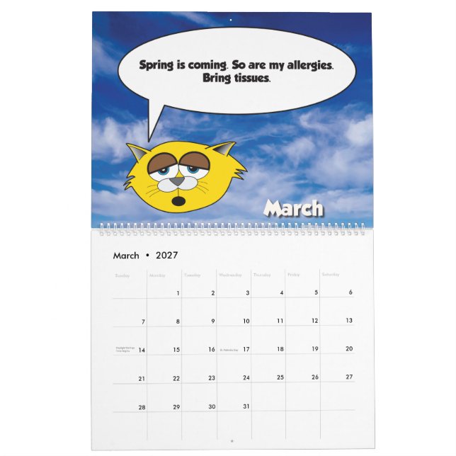 Calendário 2026 Jerry The Cat Calendar (Mar 2027)