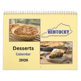 Calendário 2026 Kentucky Desserts 12 Month Calendar