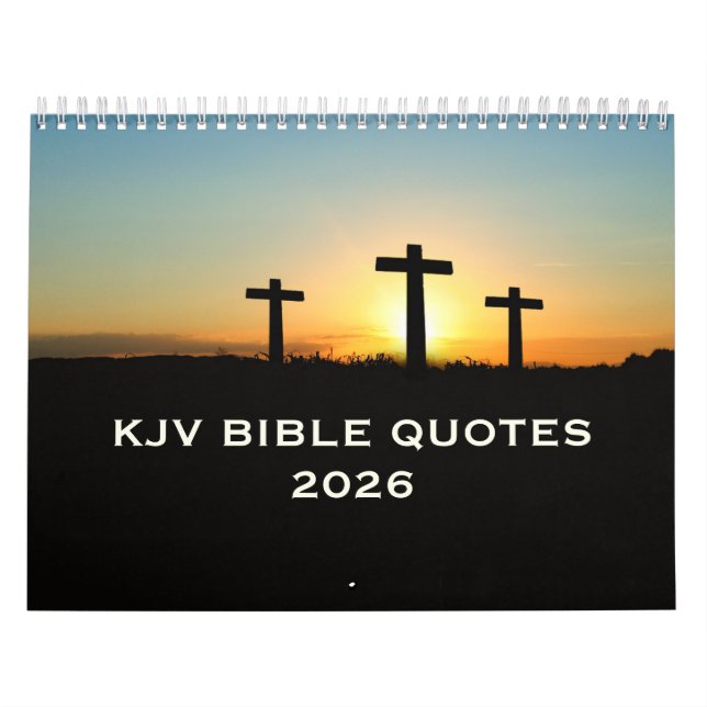 Calendário 2026 KJV Bible Scripture Three Crosses Inspiration (Capa)
