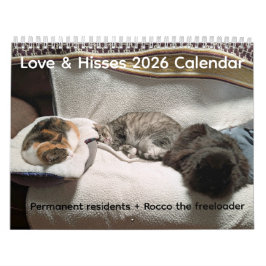 Calendário 2026 Love & Hisses Calendar - Permanent Residents