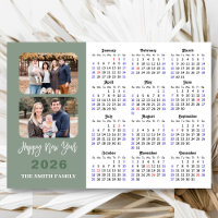 Calendário 2026 Magnético Foto Verde Verde 2 Foto