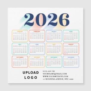 Calendário 2026 Minimalista Moderno Elegante Logot