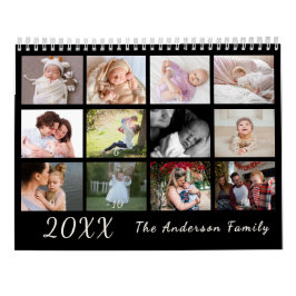 Calendário 2026 Modern Family Photo Calendar – black & white