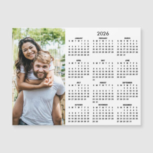 Calendário 2026 Moderno Ímã de Foto Simples