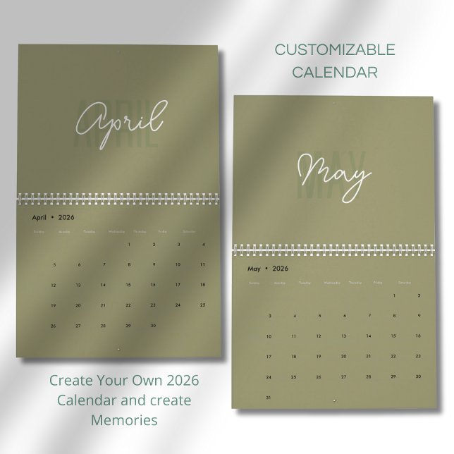 Calendário 2026 Moderno Simples Elegante (Criador carregado)