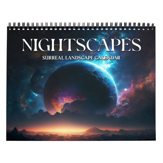 Calendário 2026 Noites 2 Paisagem Espacial Surreal Arte (Capa)