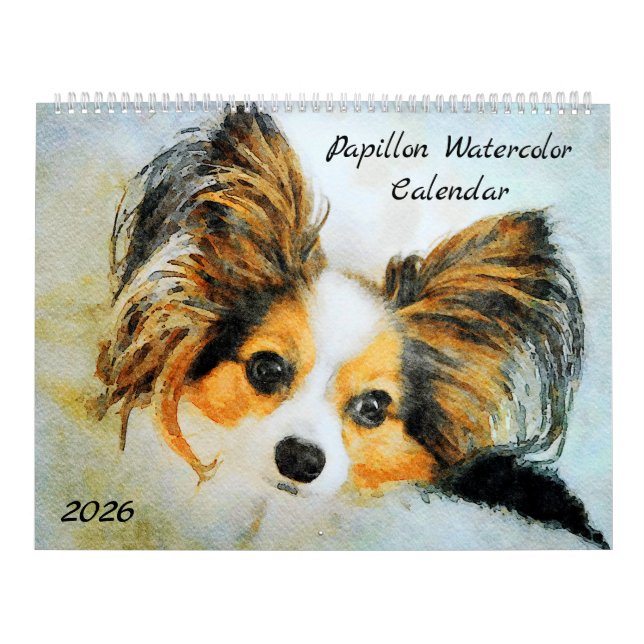 Calendário 2026 Papillon Dog Mom Mama Lovers Owners Gift (Capa)