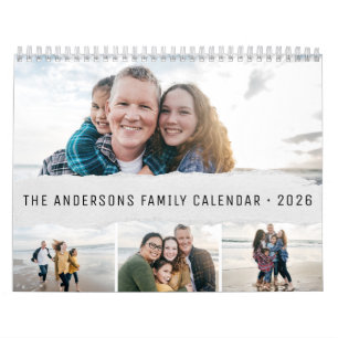 Calendário 2026 Personalizado Família Simples Minimalista 