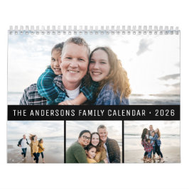 Calendário 2026 Personalizado Família Simples Minimalista 