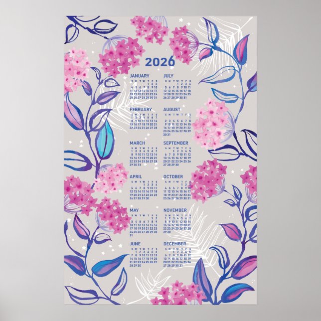 Calendário 2026 Poster Planta de Cera (Frente)