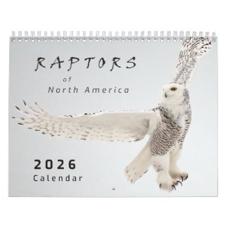 Calendário 2026 Raptors of North America Bid Photo Calendar
