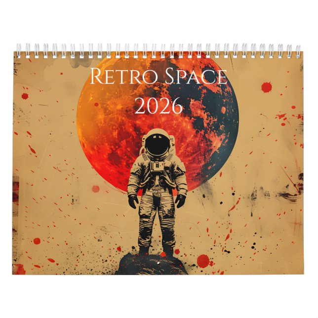 Calendário 2026 Retro Space Art Calendar (Capa)