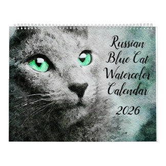 Calendário 2026 Russian Blue Cat Mama Mom Lover Owner Gift