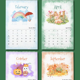 Calendário 2026 Seasons Watercolor Calendar