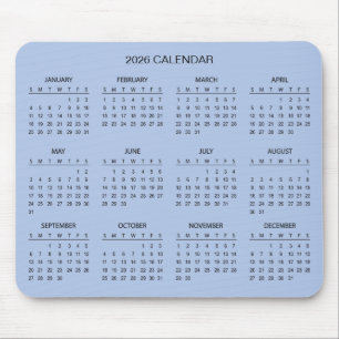 Calendário 2026 Simples Mas Elegante Mousepad