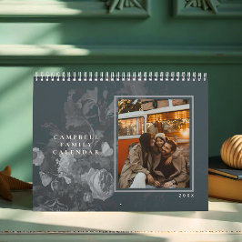 Calendário 2026 Sleek Stylish Floral Artistic Photopop