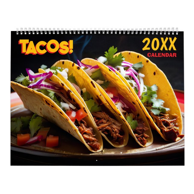 Calendário 2026 Taco Wall Calendar Foodie Food Themed (Capa)