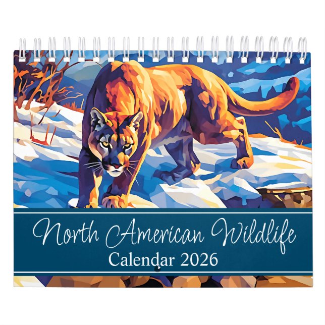Calendário 2026 Vida Selvagem Norte-Americana - Duas Páginas  (Capa)