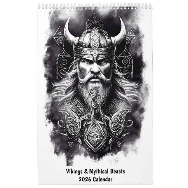 Calendário 2026 Vikings & Criaturas Mitológicas (Capa)
