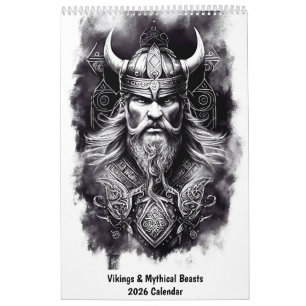 Calendário 2026 Vikings & Criaturas Mitológicas