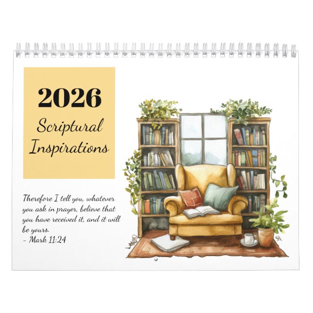 Calendário 2026 Watercolor Scriptural Inspirations Calendar (Capa)