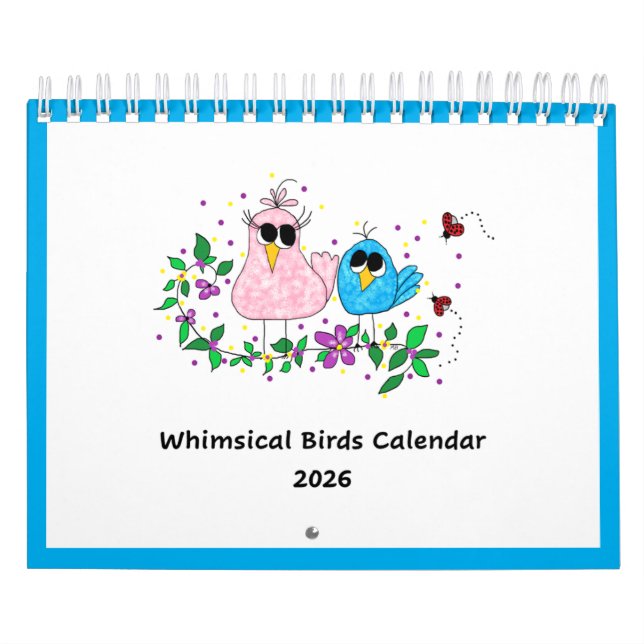 Calendário 2026 Whimsical Birds Calendar . . . (Capa)
