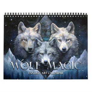 Calendário 2026 Wolf Magic 2 Fantasy Art Calendar