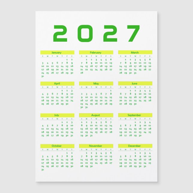 Calendário 2027 (Frente)