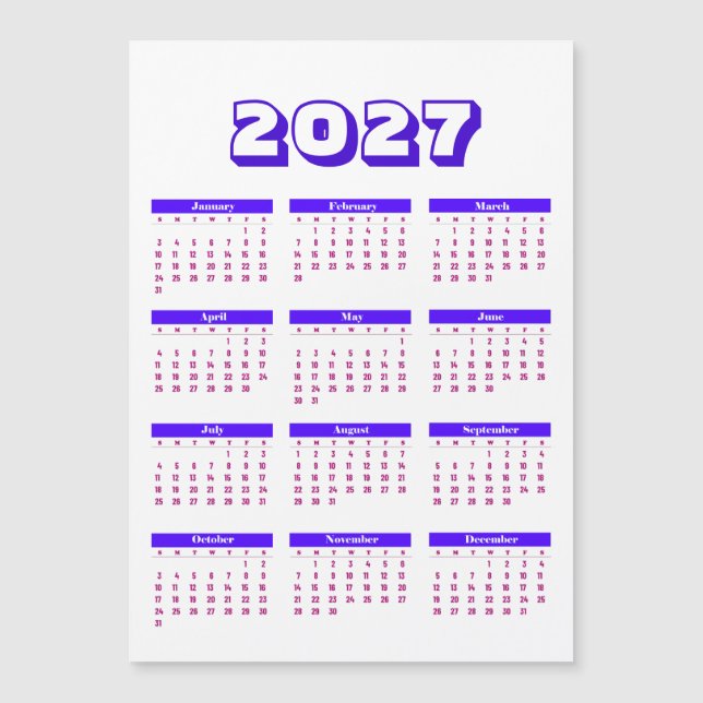 Calendário 2027 (Frente)