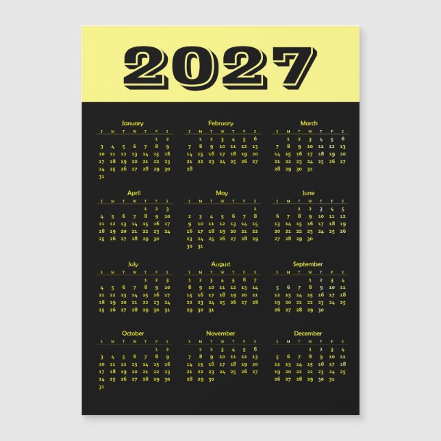 Calendário 2027 (Frente)