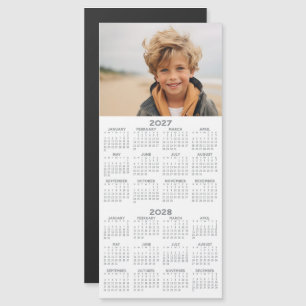Calendário 2027 2028 com Foto Cartão Magnético de