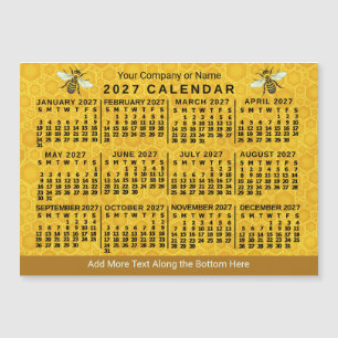 Calendário 2027 Abelha Favo de Mel Apiário Persona