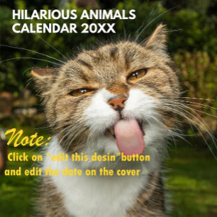 Calendário 2027 Animais Hilários Personalizados