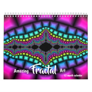 Calendário 2027 Arte Fractal Incrível Psicodélico