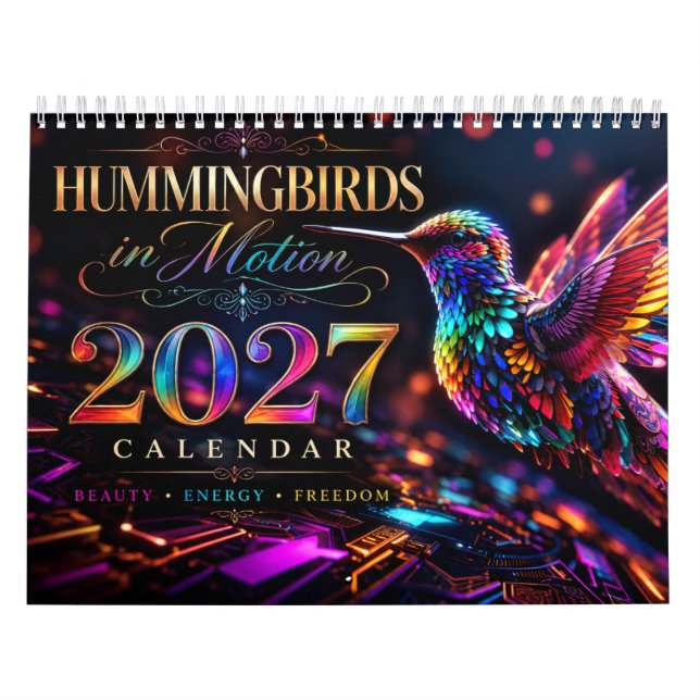 Calendário 2027 Beija-flores em Movimento (Capa)