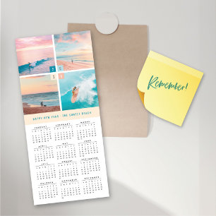 Calendário 2027 Blocos de Cores 4 Foto Cartão Magn