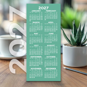 Calendário 2027 - Cartão Minimalista Moderno