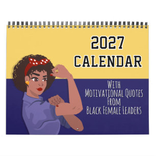 Calendário 2027 Citação Inspiradora Magia de Menina Negra