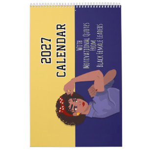 Calendário 2027 Citações Motivacionais Menina Negr