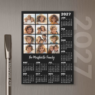 Calendário 2027 com 12 Fotos - Ímã de Ano