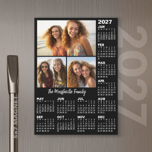 Calendário 2027 com 3 Fotos - Ímã Ano 5x7